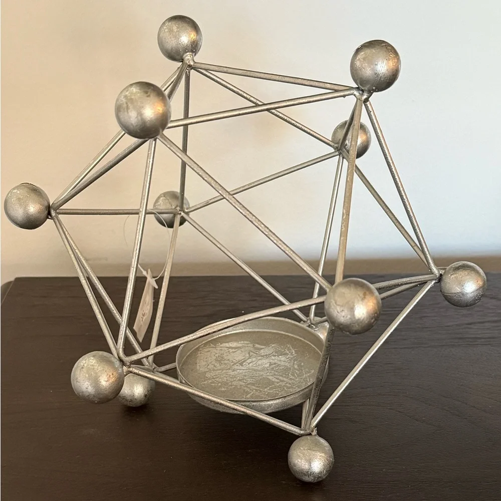Bed Bath & Beyond Metal Geometric Candle Holder Lantern 10x9”